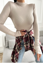 Bluse longsleeve z półgolfem First Of All Mokkafarben