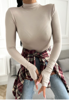 Bluse longsleeve z półgolfem First Of All Mokkafarben