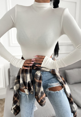 Bluse mit longsleeve und Turtleneck First Of All Ecru