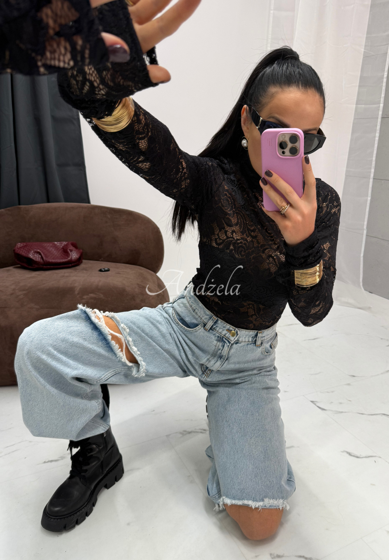 La Milla lace viscose blouse I'm Yours black