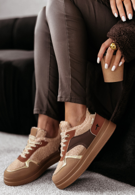 Sneaker mit Schaffellfutter Crispy Fall Camel