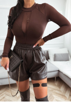 Wiskozowa Bluse z siateczką All Good Things Schokoladenbraun