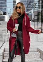 Długa Sweatshirt z kapturem Peaceful Mind Burgunderrot