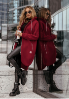 Długa Sweatshirt z kapturem Peaceful Mind Burgunderrot