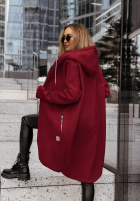 Długa Sweatshirt z kapturem Peaceful Mind Burgunderrot