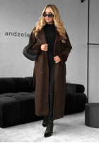 Długi Mantel z futerkiem Not My Fault Schokoladenbraun