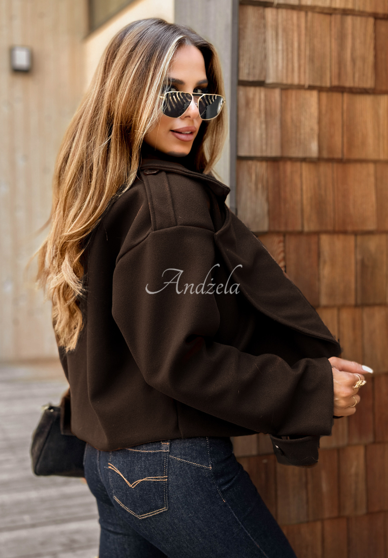 Kurzer Mantel West Chicago dunkel Schokolade