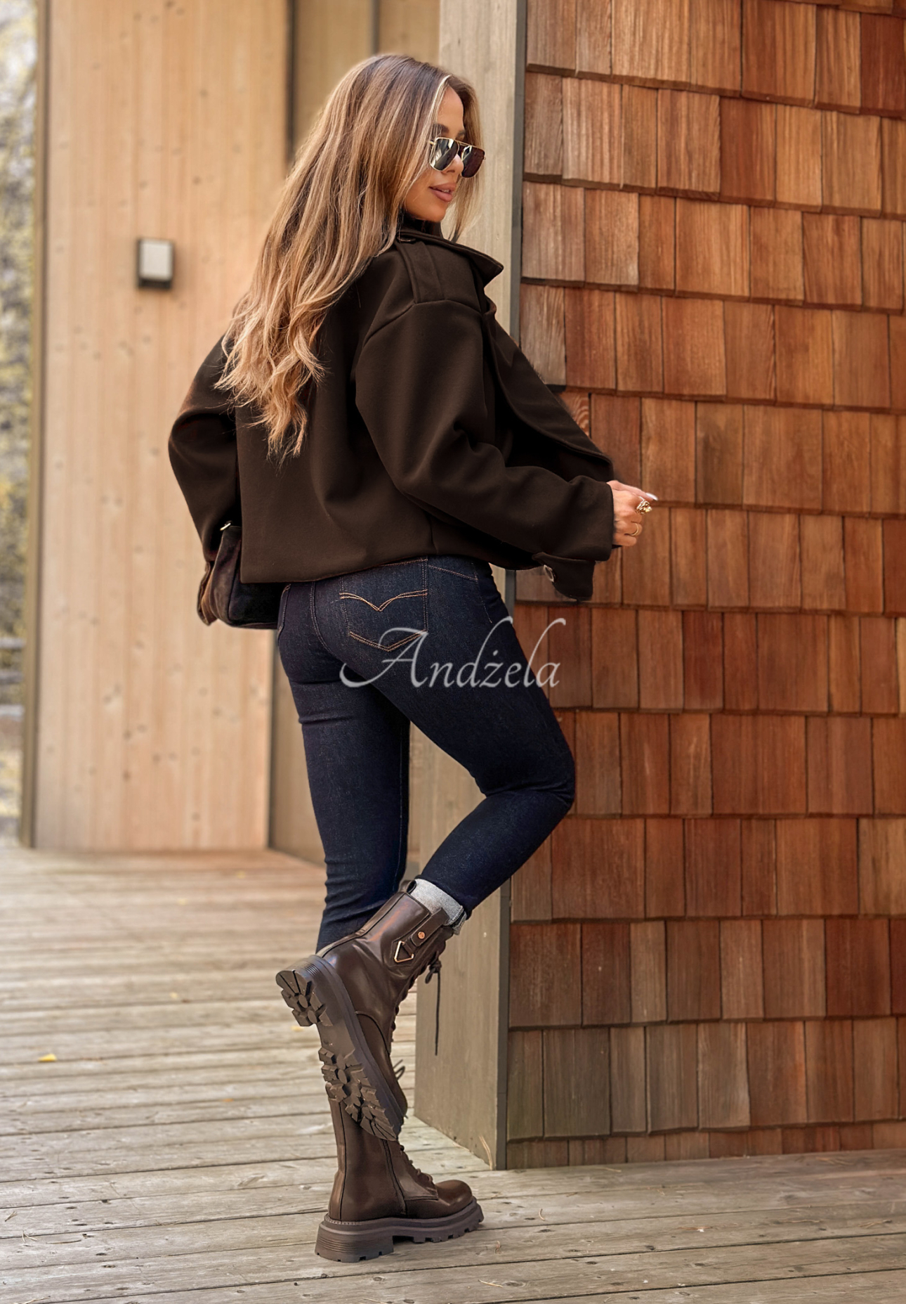 Kurzer Mantel West Chicago dunkel Schokolade