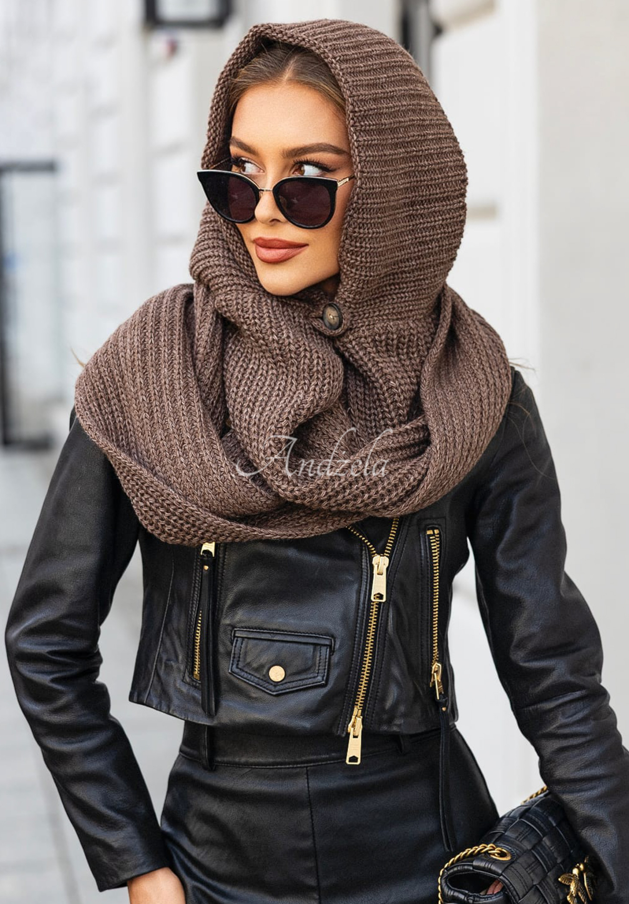 Schal mit Kapuze balaclava Shade Of Winter Schokoladenbraun