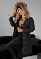 Pikowana Jacke z futerkiem Autumn Rush Schwarz