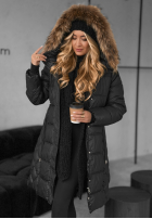 Pikowana Jacke z futerkiem Autumn Rush Schwarz