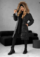 Pikowana Jacke z futerkiem Autumn Rush Schwarz