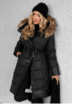 Pikowana Jacke z futerkiem Autumn Rush Schwarz