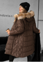 Pikowana Jacke z futerkiem Autumn Rush Schokoladenbraun