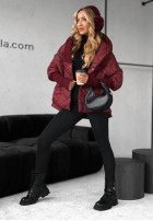 Jacke oversize z kapturem Sancha Burgunderrot