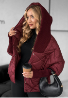 Jacke oversize z kapturem Sancha Burgunderrot