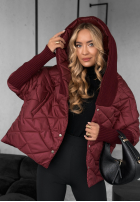 Jacke oversize z kapturem Sancha Burgunderrot