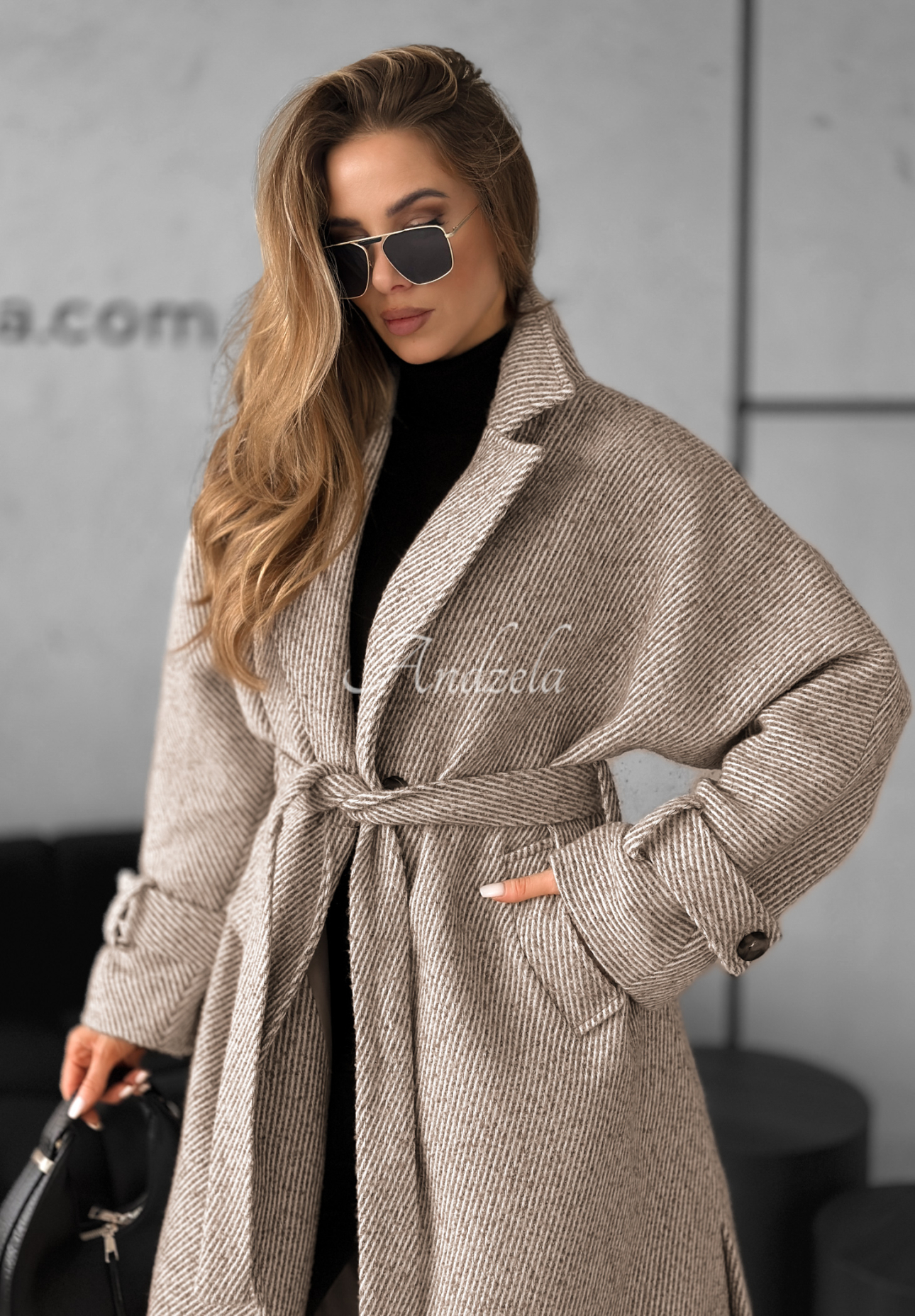 Langer Mantel mit Gürtel Cocomore Deep Breath Camel