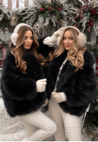 Krótka Jacke futerko Rainy Mood Schwarz