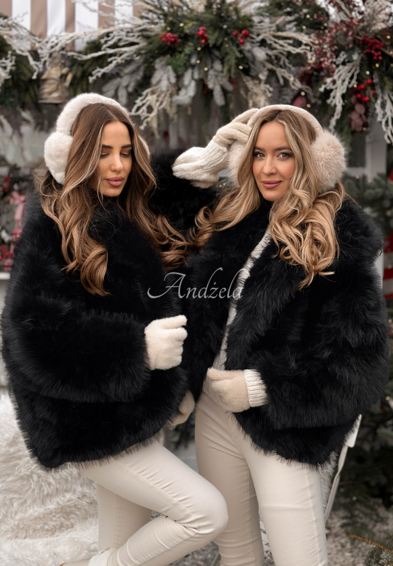 Kurze Pelzjacke Rainy Mood Schwarz