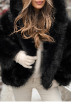 Krótka Jacke futerko Rainy Mood Schwarz