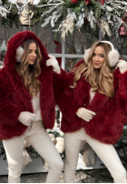 Krótka Jacke futerko Rainy Mood Burgund