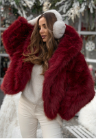 Krótka Jacke futerko Rainy Mood Burgund