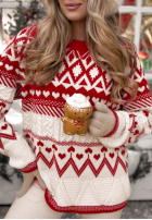 Wzorzysty sweterek Christmas Mission czerwono-Weiß