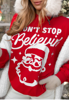Świąteczna Sweatshirt z nadrukiem Don't Stop Believe Rot