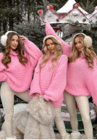 Pleciony Pullover z wełną Winter Is In The Air Rosa