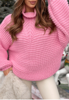 Pleciony Pullover z wełną Winter Is In The Air Rosa