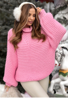 Pleciony Pullover z wełną Winter Is In The Air Rosa