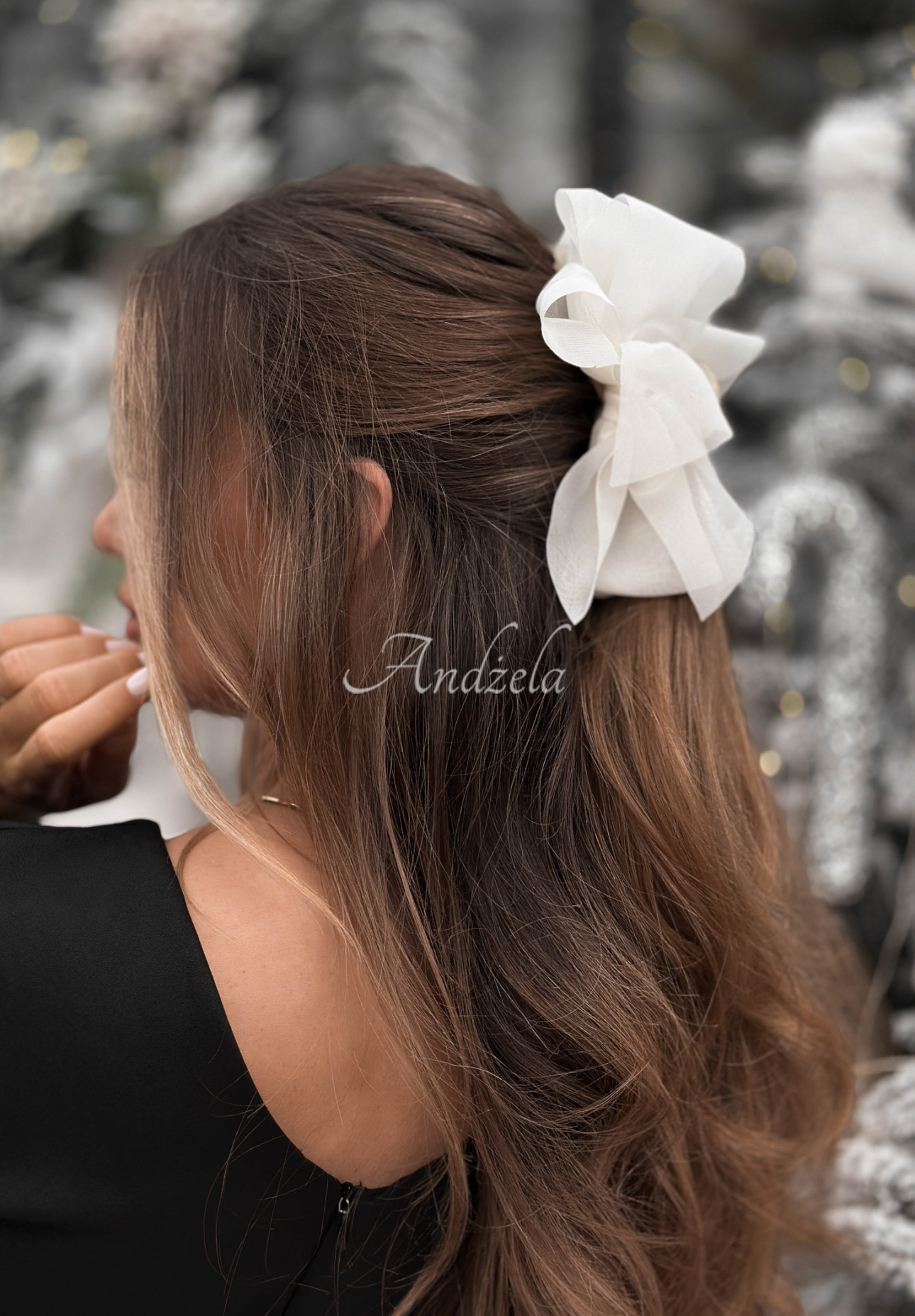 Haarspange mit Schleife Belle Tie Ecru