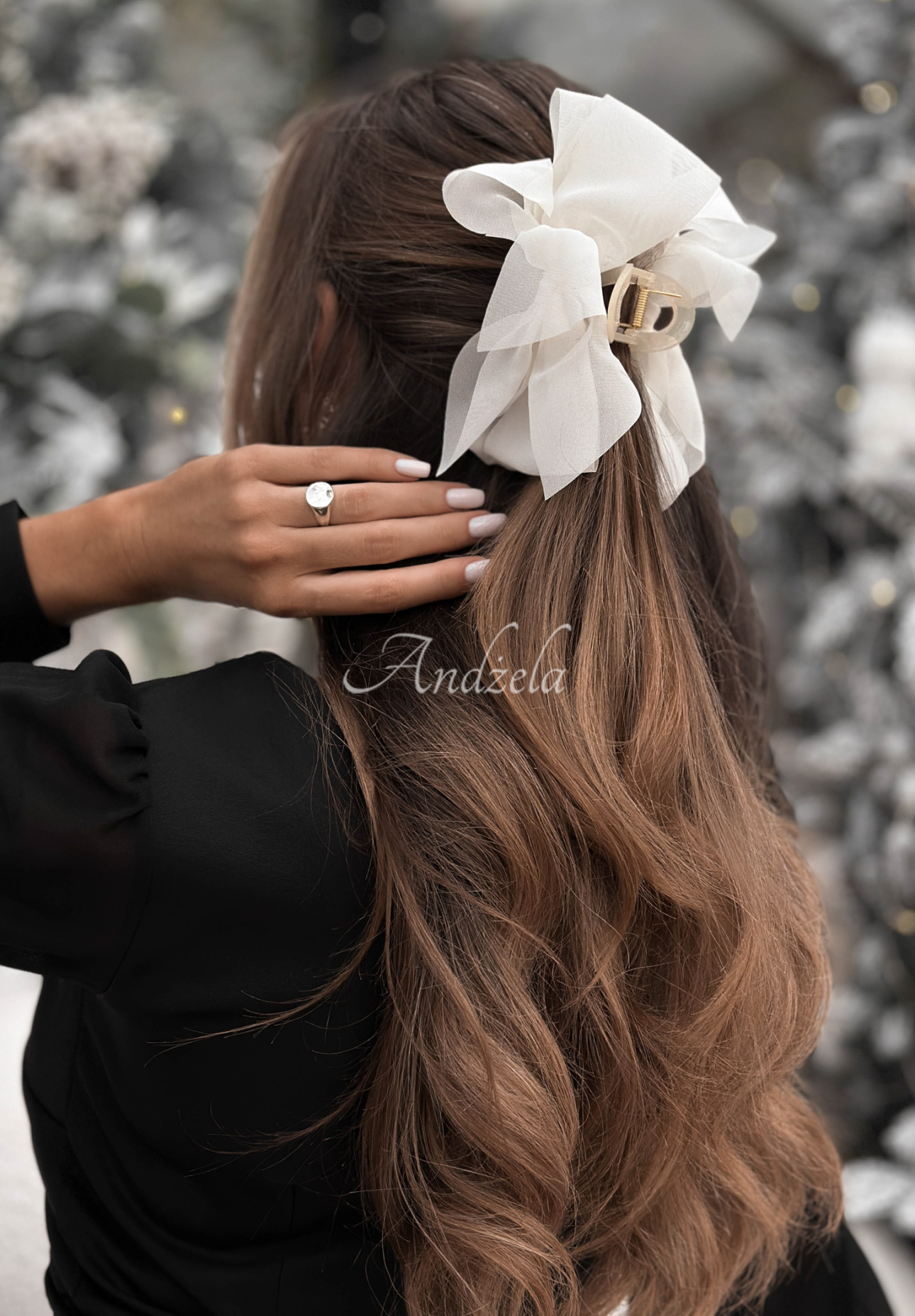 Haarspange mit Schleife Belle Tie Ecru