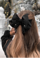 Haarspange mit Schleife Velveta Schwarz