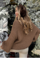 Pleciony Pullover z wełną Winter Is In The Air Mokkafarben