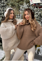 Pleciony Pullover z wełną Winter Is In The Air Beige