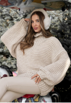 Pleciony Pullover z wełną Winter Is In The Air Beige