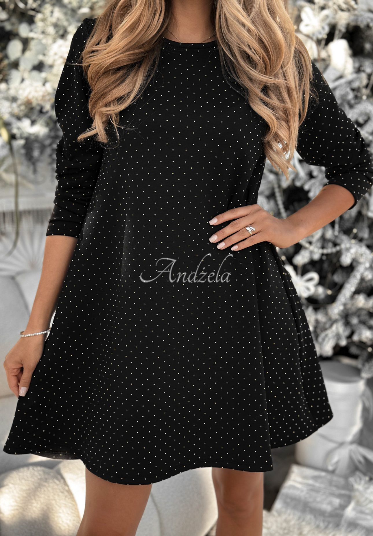 Kleid mit Kristallen Sparkle Like Stars Schwarz
