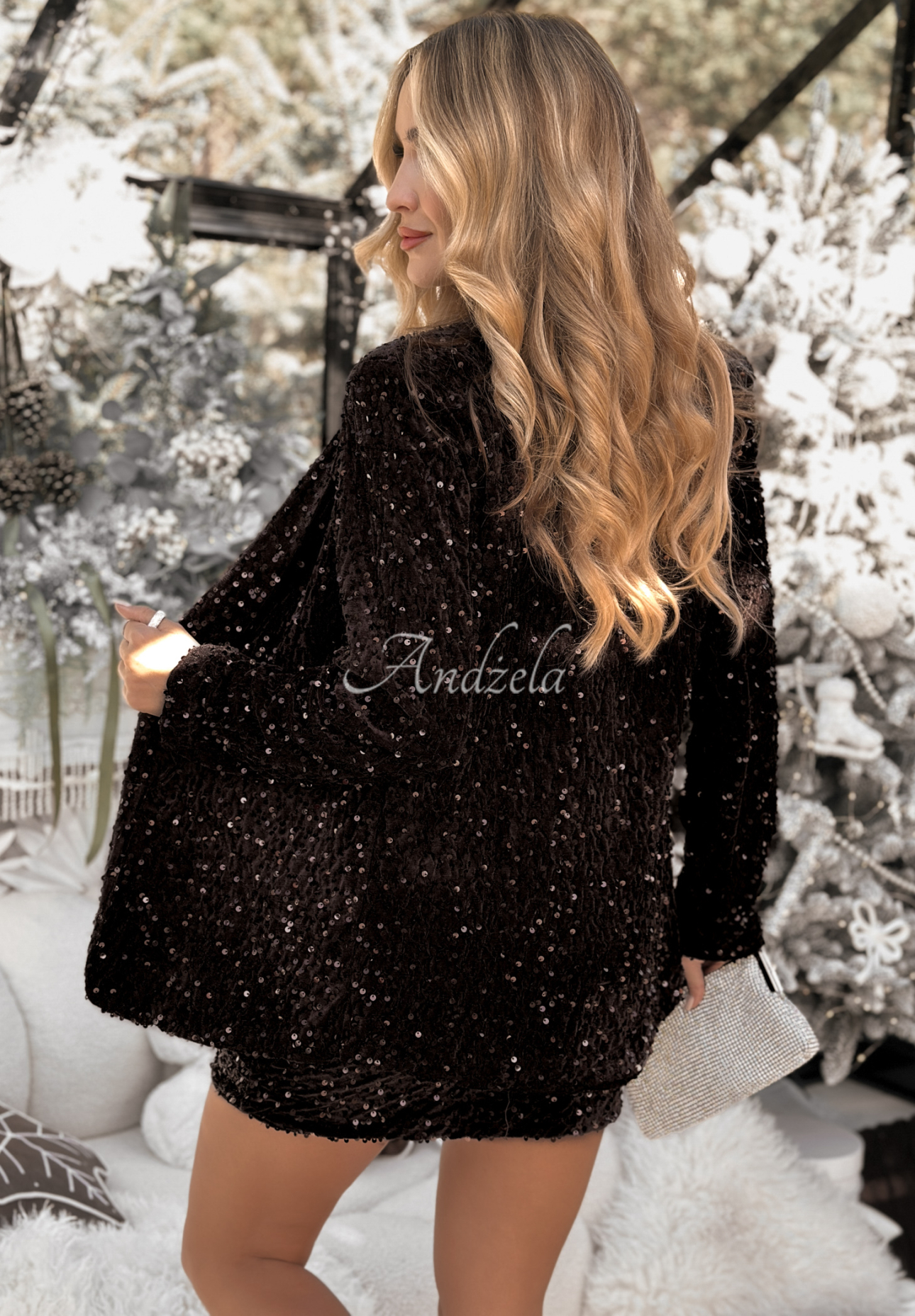 Paillettenblazer Christmas Wrapping Schokoladenbraun