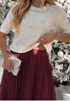 Pullover z perełkami Covered In Pearls Ecru