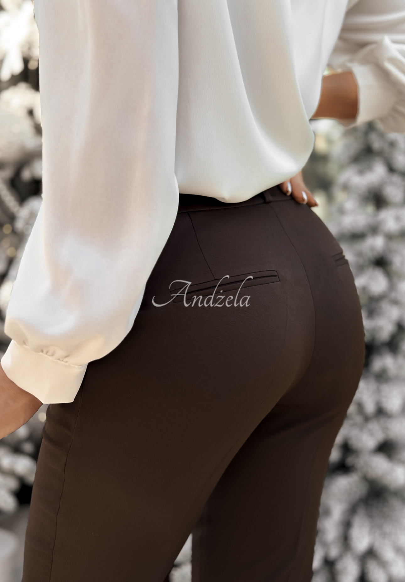 Elegante Zigarettenhose aus Viskose Grand Celebration Schokoladenbraun