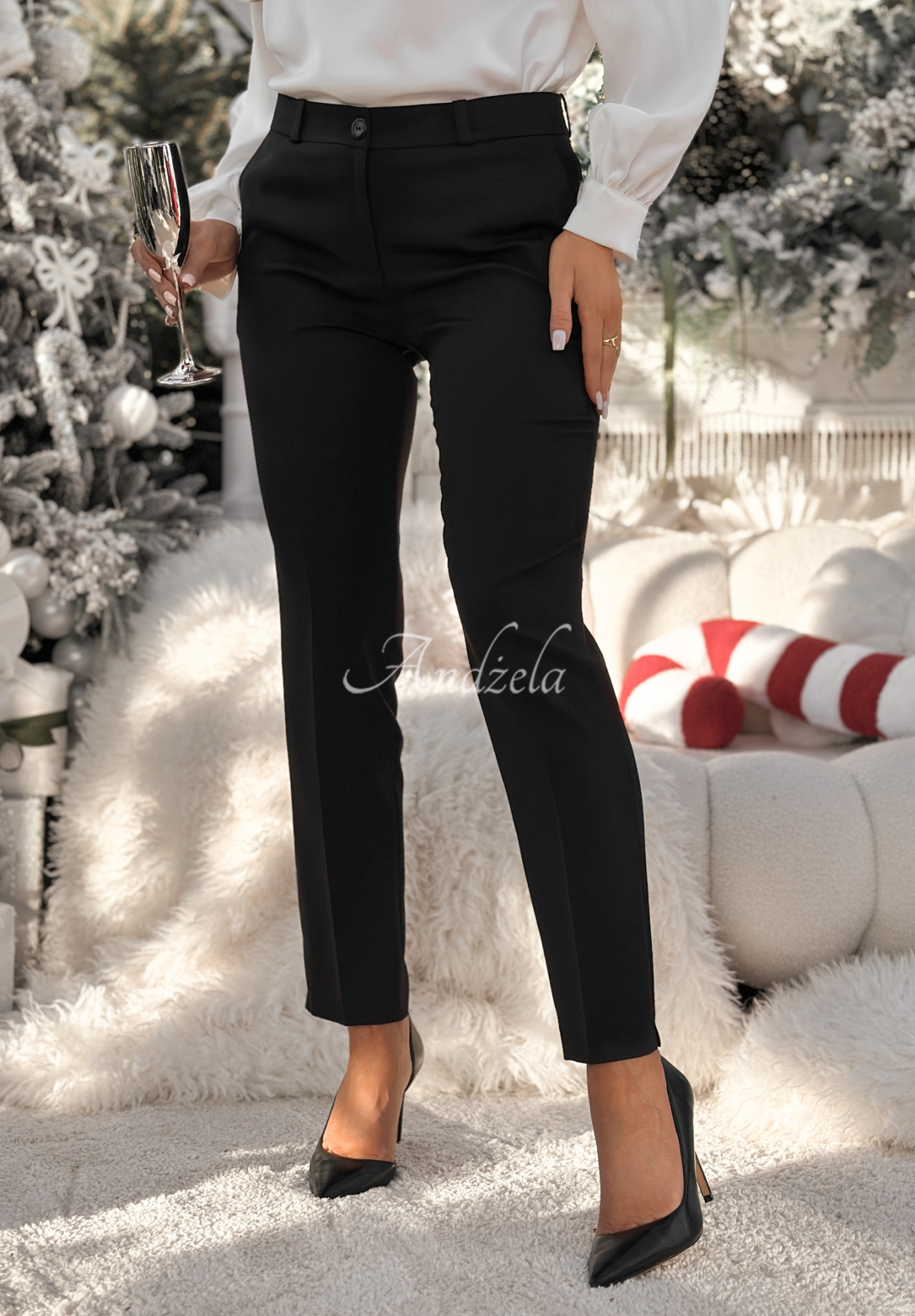 Elegante Zigarettenhose aus Viskose Grand Celebration Schwarz