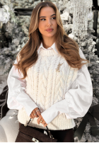 Sweterkowa Weste Willow Woods Ecru