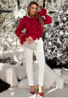 Elegancka Hemd z żabotem i falbankami Wonderful Time Rot