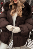 Pikowana Jacke z futerkiem Cold Without You Schokoladenbraun