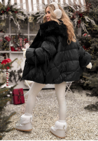 Pikowana Jacke z futerkiem Cold Without You Schwarz