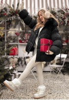 Pikowana Jacke z futerkiem Cold Without You Schwarz