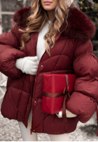 Pikowana Jacke z futerkiem Cold Without You Burgunderrot