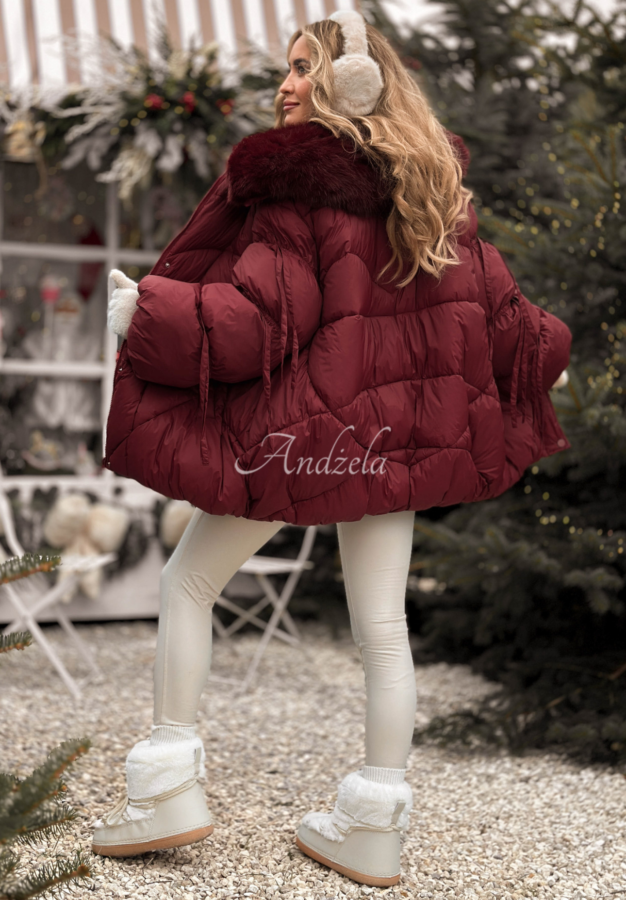 Steppjacke mit Fell Cold Without You Burgunderrot